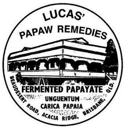 LUCAS' PAPAW REMEDIES A FERMENTED PAPAYATE UNGUENTUM CARICA PAPAIA BEAUDESERT ROAD, ACACIA RIDGE, BRISBANE, QLD.