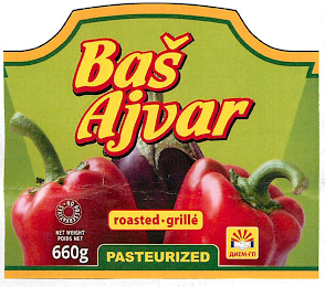 BAS AJVAR ROASTED GRILLE NO PRESERVATIVES NET WEIGHT POIDS NET 660G PASTURIZED