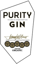 PURITY GIN THE SPIRIT OF SWEDEN PURITY GIN BY THOMAS KUUTTANEN, MASTER BLENDER CERTIFIED ORGANIC