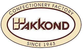 AKKOND CONFECTIONERY FACTORY SINCE 1943