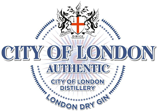 CITY OF LONDON AUTHENTIC CITY OF LONDONDISTILLERY LONDON DRY GIN DOMINE NOS DIRIGE