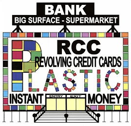 BANK BIG SURFACE - SUPERMARKET RCC REVOLVING CREDIT CARDS PLASTIC INSTANT MONEY ENTRY EXIT