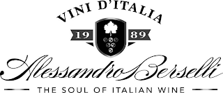 VINI D'ITALIA 1989 ALESSANDRO BERSELLI THE SOUL OF ITALIAN WINE