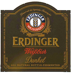 ERDINGER WEISSBRÄU AUS BAYERN ERDINGER WEIßBIER DUNKEL ALL NATURAL BOTTLE-FERMENDED