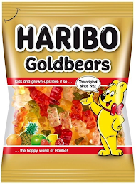 HARIBO GOLDBEARS KIDS AND GROWN-UPS LOVE IT SO...THE ORIGINAL SINCE 1922... THE HAPPY WORLD OF HARIBO!