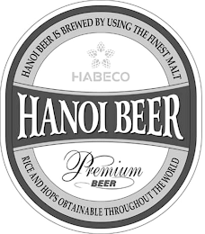 HABECO HANOI BEER PREMIUM BEER HANOI BEER IS BREWED BY USING THE FINEST MALT RICE AND HOPS OBTAINABLE THROUGHOUT THE WORLD