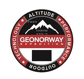 GEONORWAY EXPEDITION ALTITUDE PERFORMANCE TECHNOLOGY OUTDOOR 6° 09 NE 79 EXPEDITION 30° 05" NE --- 90