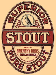 STOUT SUPERIOR PURE STOUT BREWED BY BREHENY BROS. BREWERIES SALE - TOOWOOMBA - WARRENHEIP - BENDIGO