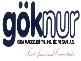 GÖKNUR GIDA MADDELERI ITH. IHR. TIC. VE SAN. A.S. FRUIT JUICES AND CONCENTRATES