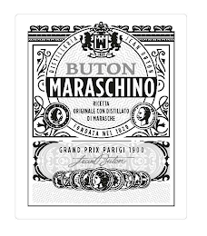 BUTON MARASCHINO RICETTA ORIGINALE CON DISTILLATO DI MARASCHE FONDATA NEI 1820 GRAND PRIX PARIGI 1900 JEAN BUTON