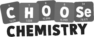 CHOOSE CHEMISTRY 6 1 8 8 34 12.,000 1.008 15.999 15.999