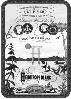 HELIOTROPE BLANC CONFECTIONNÉ & PERFECTIONNÉ PAR L.T. PIVER MAISON FONDÉE À PARIS EN 1774 PARFUMEUR BREVETé DU ROI EAU DE PARFUM