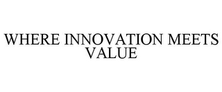 WHERE INNOVATION MEETS VALUE