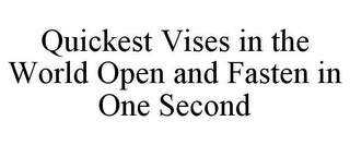 QUICKEST VISES IN THE WORLD OPEN AND FASTEN IN ONE SECOND