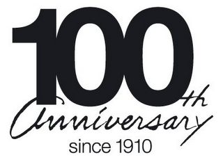 100TH ANNIVERSARY SINCE 1910