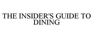 THE INSIDER'S GUIDE TO DINING