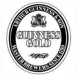 GUINNESS GOLD ARTHUR GUINNESS & SON MASTER BREWERS SINCE 1759