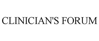 CLINICIAN'S FORUM