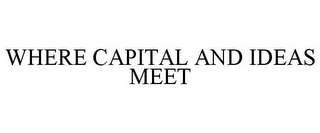 WHERE CAPITAL AND IDEAS MEET