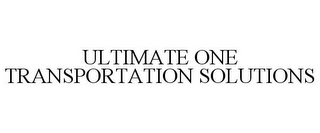 ULTIMATE ONE TRANSPORTATION SOLUTIONS