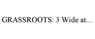 GRASSROOTS: 3 WIDE AT....