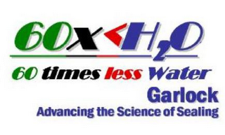 60 X <H2O 60 TIMES LESS WATER GARLOCK ADVANCING THE SCIENCE OF SEALING