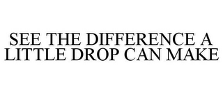 SEE THE DIFFERENCE A LITTLE DROP CAN MAKE