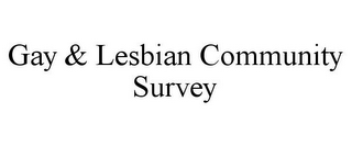 GAY & LESBIAN COMMUNITY SURVEY