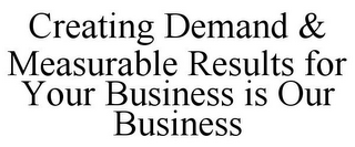 CREATING DEMAND & MEASURABLE RESULTS FOR YOUR BUSINESS IS OUR BUSINESS