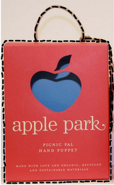 APPLE PARK PICNIC PAL HAND PUPPET MADE WITH LOVE AND ORGANIC, RECYCLED AND SUSTAINABLE MATERIALS