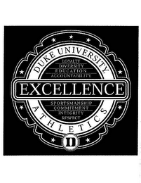 DUKE UNIVERSITY ATHLETICS EXCELLENCE LOYALTY DIVERSITY EDUCATION ACCOUNTABILITY SPORTSMANSHIP COMMITMENT INTEGRITY RESPECT D