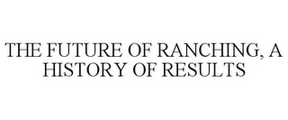 THE FUTURE OF RANCHING, A HISTORY OF RESULTS