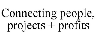 CONNECTING PEOPLE, PROJECTS + PROFITS