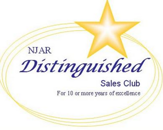 NJAR DISTINGUISHED SALES CLUB FOR 10 OR MORE YEARS OF EXCELLENCE