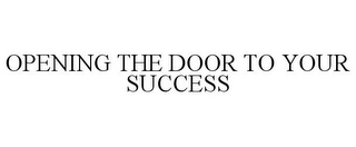 OPENING THE DOOR TO YOUR SUCCESS