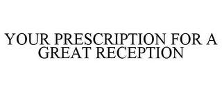 YOUR PRESCRIPTION FOR A GREAT RECEPTION