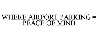 WHERE AIRPORT PARKING = PEACE OF MIND