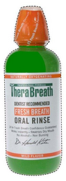 NATURALLY OXYGENATING THERA BREATH PROFESSIONAL FORMULA DENTIST RECOMMENDED FRESH BREATH ORAL RINSE 24 HR FRESH BREATH CONFIDENCE GUARANTEED WORKS INSTANTLY · REVERSES DRY MOUTH NO ALCOHOL · NON BURNING DR. HAROLD KATZ MILD FLAVOR #1 FRESH BREATH FORMULA