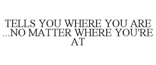 TELLS YOU WHERE YOU ARE ...NO MATTER WHERE YOU'RE AT