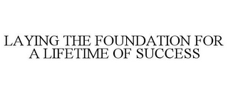 LAYING THE FOUNDATION FOR A LIFETIME OF SUCCESS