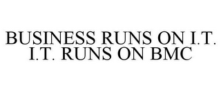 BUSINESS RUNS ON I.T. I.T. RUNS ON BMC