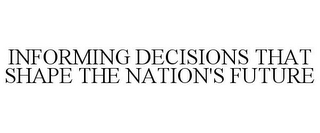 INFORMING DECISIONS THAT SHAPE THE NATION'S FUTURE