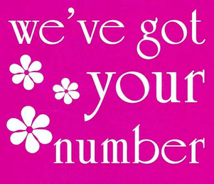 WE'VE GOT YOUR NUMBER