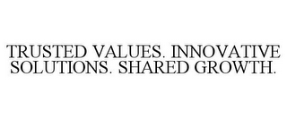 TRUSTED VALUES. INNOVATIVE SOLUTIONS. SHARED GROWTH.