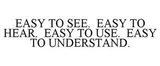 EASY TO SEE. EASY TO HEAR. EASY TO USE. EASY TO UNDERSTAND.