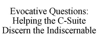 EVOCATIVE QUESTIONS: HELPING THE C-SUITE DISCERN THE INDISCERNABLE