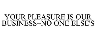YOUR PLEASURE IS OUR BUSINESS~NO ONE ELSE'S