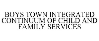 BOYS TOWN INTEGRATED CONTINUUM OF CHILD AND FAMILY SERVICES