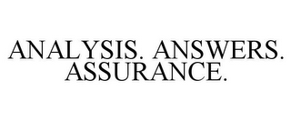 ANALYSIS. ANSWERS. ASSURANCE.