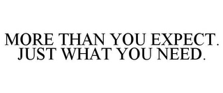 MORE THAN YOU EXPECT. JUST WHAT YOU NEED.